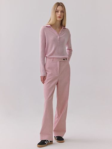 Double Button Corduroy Wide Pants_Pink - MAGJAY - Modalova