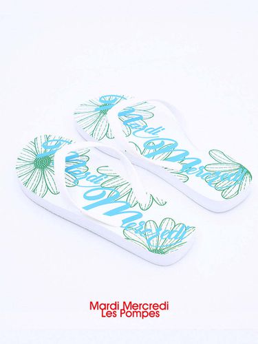 The Signature Grand Logo Flip Flops_White - MARDI MERCREDI LESPOMPES - Modalova