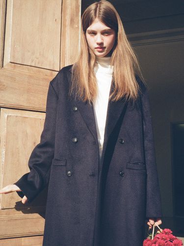 Classic Wool Double Coat_Navy - LETTER FROM MOON - Modalova