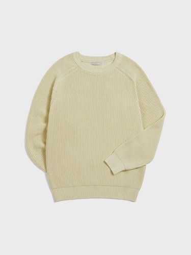 Cotton Rib Knit Crewneck Sweater - theweatherisawesome - Modalova