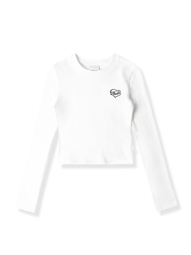 Heart Round Neck Long Sleeve T-shirt - mellurbane - Modalova