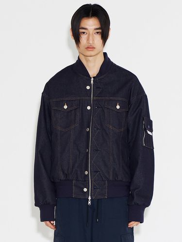 Reversible Denim MA-1 Jumper Jacket _ - NUAKLE - Modalova