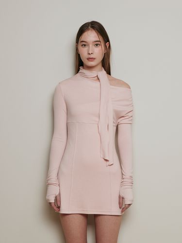 Shirred Scarf Dress_Pink - NOT YOUR ROSE - Modalova