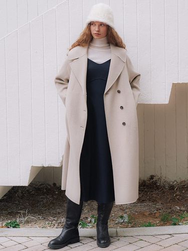 Big Collar Half Double Handmade Coat_2 Color - OLIVE DES OLIVE - Modalova