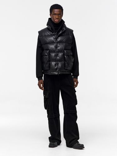 Leather Puffer Padding Vest _ Black - NUAKLE - Modalova