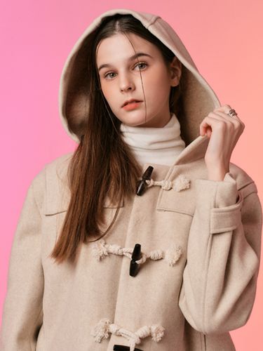 Quilting Hooded Cropped Duffle Coat Jacket - KOLEAT - Modalova