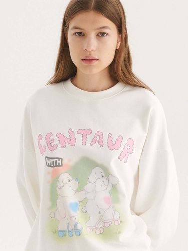 In Line Bear Sweatshirt_White - CENTAUR.KR - Modalova