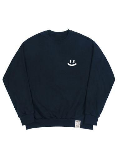 Spray Small Drawing Smile Sweatshirt_Navy - GRAVER - Modalova