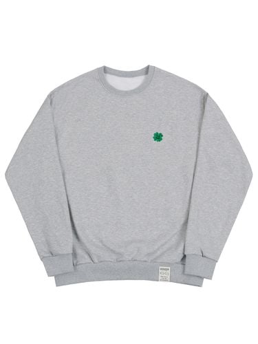 Clover Smile Embroidery Sweatshirt_Grey - GRAVER - Modalova