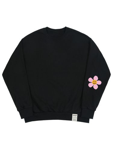 Elbow Pink Flower Dot Sweatshirt_Black - GRAVER - Modalova