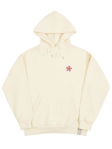 Pink Flower Smile Embroidery Hoodie - GRAVER - Modalova