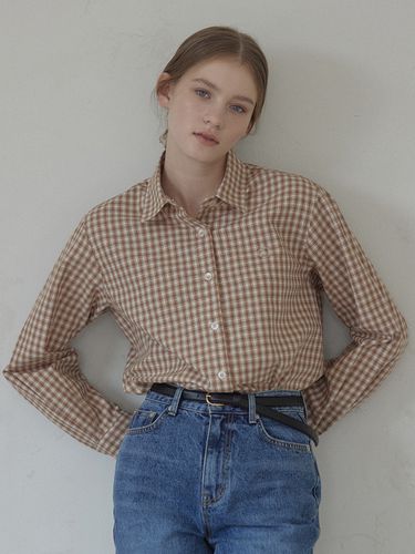 French Check Shirt - Beige - NONLOCAL - Modalova