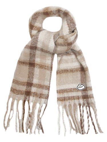 Cloud Embroidery Bold Plaid Scarf - GRAVER - Modalova