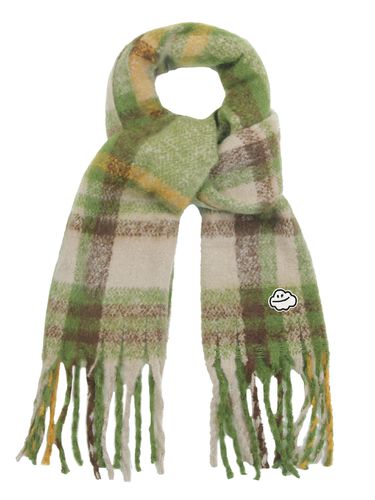 Cloud Embroidery Bold Plaid Scarf - GRAVER - Modalova