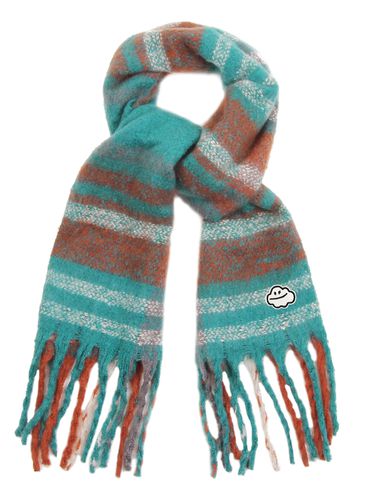 Cloud Embroidery Bold Plaid Scarf - GRAVER - Modalova