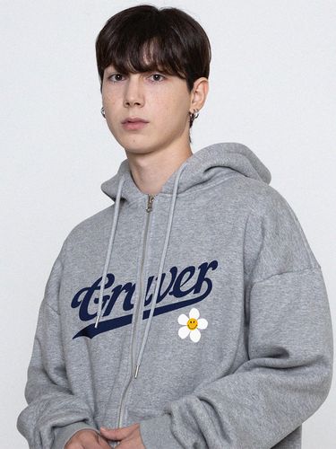 Big Baseball Logo Flower Zip Up Hoodie - GRAVER - Modalova