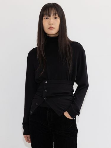 Layered Turtle-Neck Knit - Black - RRACE - Modalova