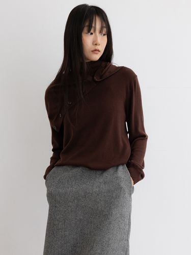 Layered Turtle-Neck Knit - Brown - RRACE - Modalova