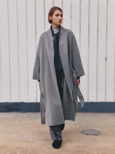 Cashmere Blend Collarless Handmade Coat - Carriere - Modalova