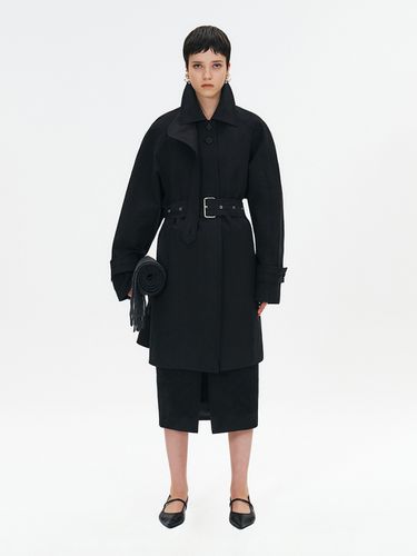 Half Trench Coat with Funnel-neck_Black - GABRIEL LEE - Modalova