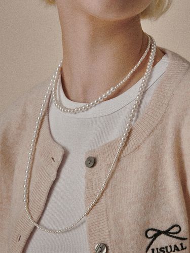 Pearl Layered Long Necklace - OVT-U - Modalova