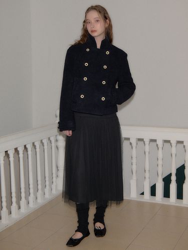 Button Point Double Wool Coat - SALON DE YOHN - Modalova