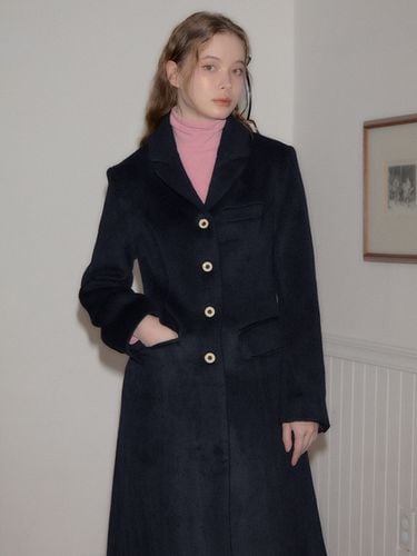 Hourglass Long Coat - Navy - SALON DE YOHN - Modalova