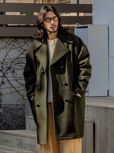 Harrison Oversized Quilting Wool Double Coat_Khaki - RUGGED HOUSE - Modalova