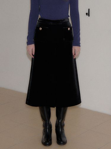 Classic Velvet Midi Skirt - SALON DE YOHN - Modalova