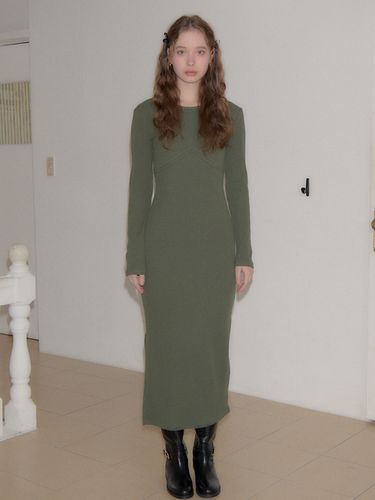 Line Point Basic Jersey Dress - SALON DE YOHN - Modalova