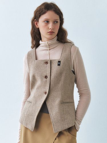 Single Square Wool Tweed Vest - Et demain - Modalova