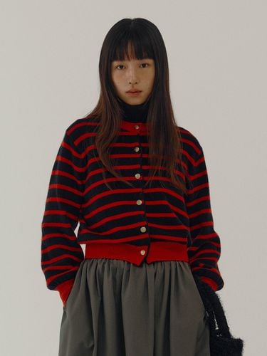 Lyon Stripe Cardigan_Red - sienne - Modalova