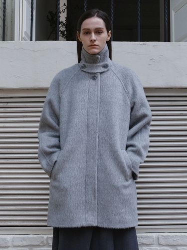 Hairy Wool Half Mac Coat - Et demain - Modalova