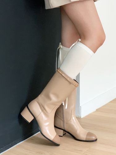 Anne Revon Middle Boots_Beige - GISELLINA - Modalova