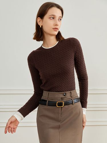 YY Cable Pullover Knitted Top - Brown - yyiam - Modalova