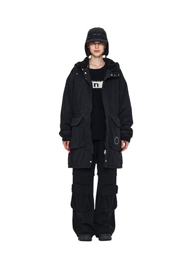 Fleece Trim Hoody Parka (Black) - Matin Kim - Modalova