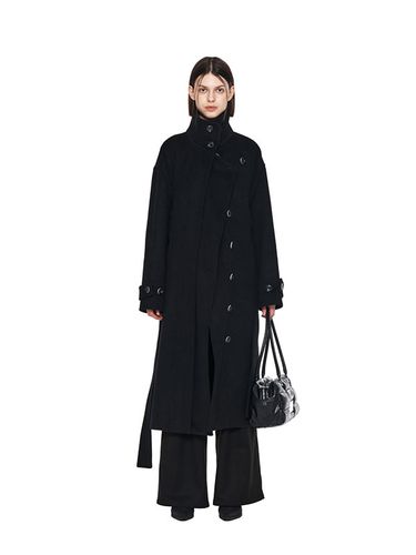 High Neck Flare Coat (Black) - Matin Kim - Modalova