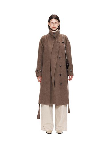 High Neck Flare Coat (Brown) - Matin Kim - Modalova