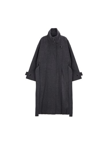 High Neck Flare Coat (Grey) - Matin Kim - Modalova