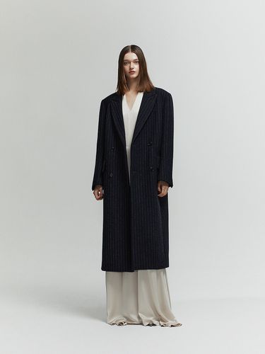 Double Breasted Oversized Coat_Dark Navy - L’H.A.S - Modalova