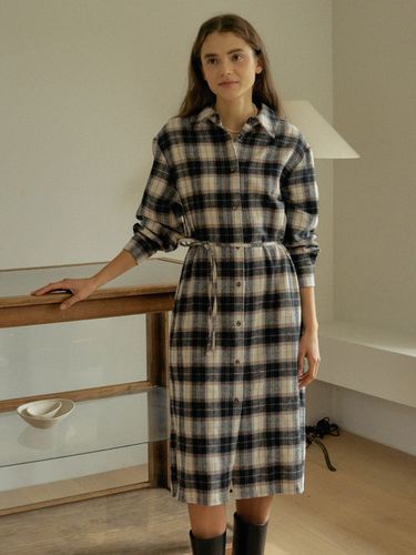 T French Mood Check Shirt Dress - ANEDIT - Modalova