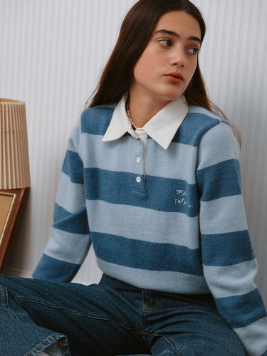 Stripe Pique Knit - Blue - ROLAROLA - Modalova