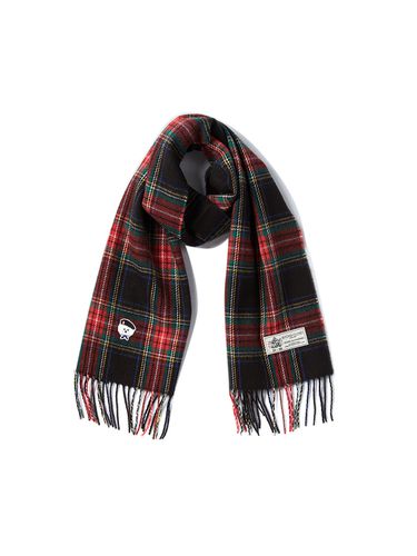 Parisienne Dog Emblem Tartan Check Scarf (2 Color) - beyondcloset - Modalova