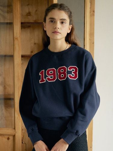 T Velboa Applique Sweatshirt_Navy - ANEDIT - Modalova