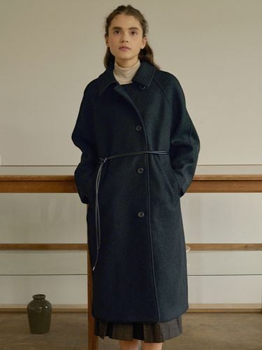 T Wool Back Pleat Double Coat_Black - ANEDIT - Modalova