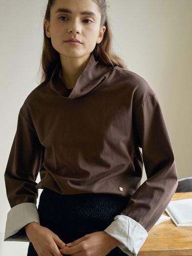 T Sleeve Turn Up Turtleneck_Brown - ANEDIT - Modalova