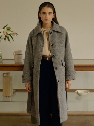 T Wool Padded Single Coat_Mix Gray - ANEDIT - Modalova