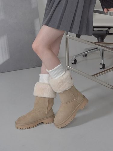 Fur Boots_Beige - FORMEL CAMELE - Modalova