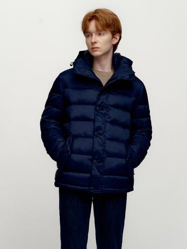 Quilted Hooded Down Jacket _ Blue - SOLEW - Modalova