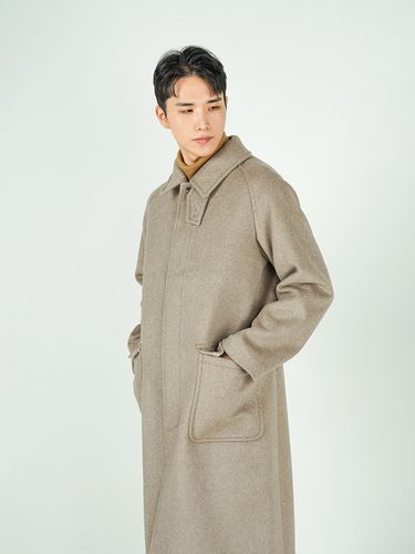 Big Size] Wool-Blend Balmacaan Coat _ - COMSPACE1980 - Modalova